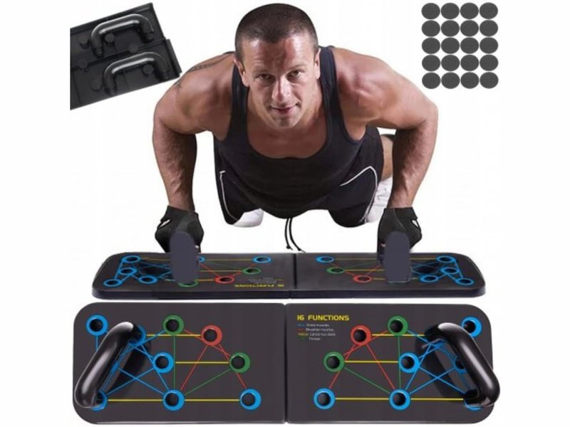 Planche de push-up multifonctionnelle - 16 options de prises différentes