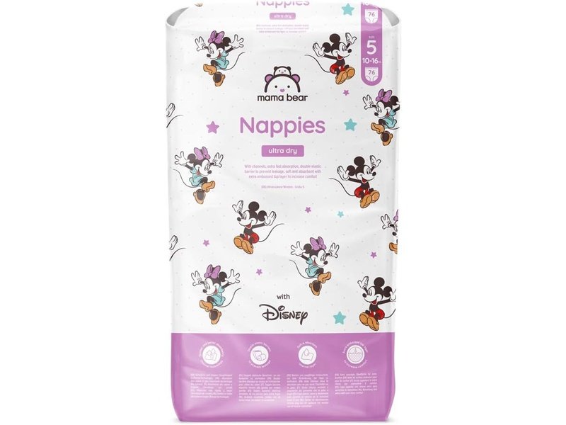 Mama Bear - Disney - 76 Couches bébé ultra absorbantes - Taille 5 (10-16 kg)