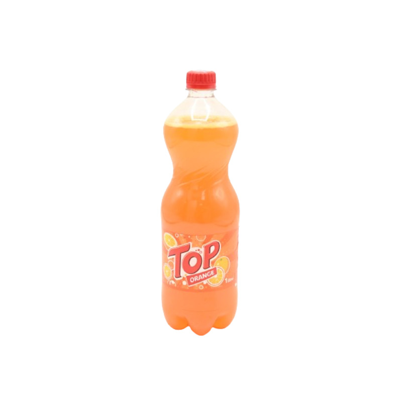 Top boisson gazeuse à l'orange 1L