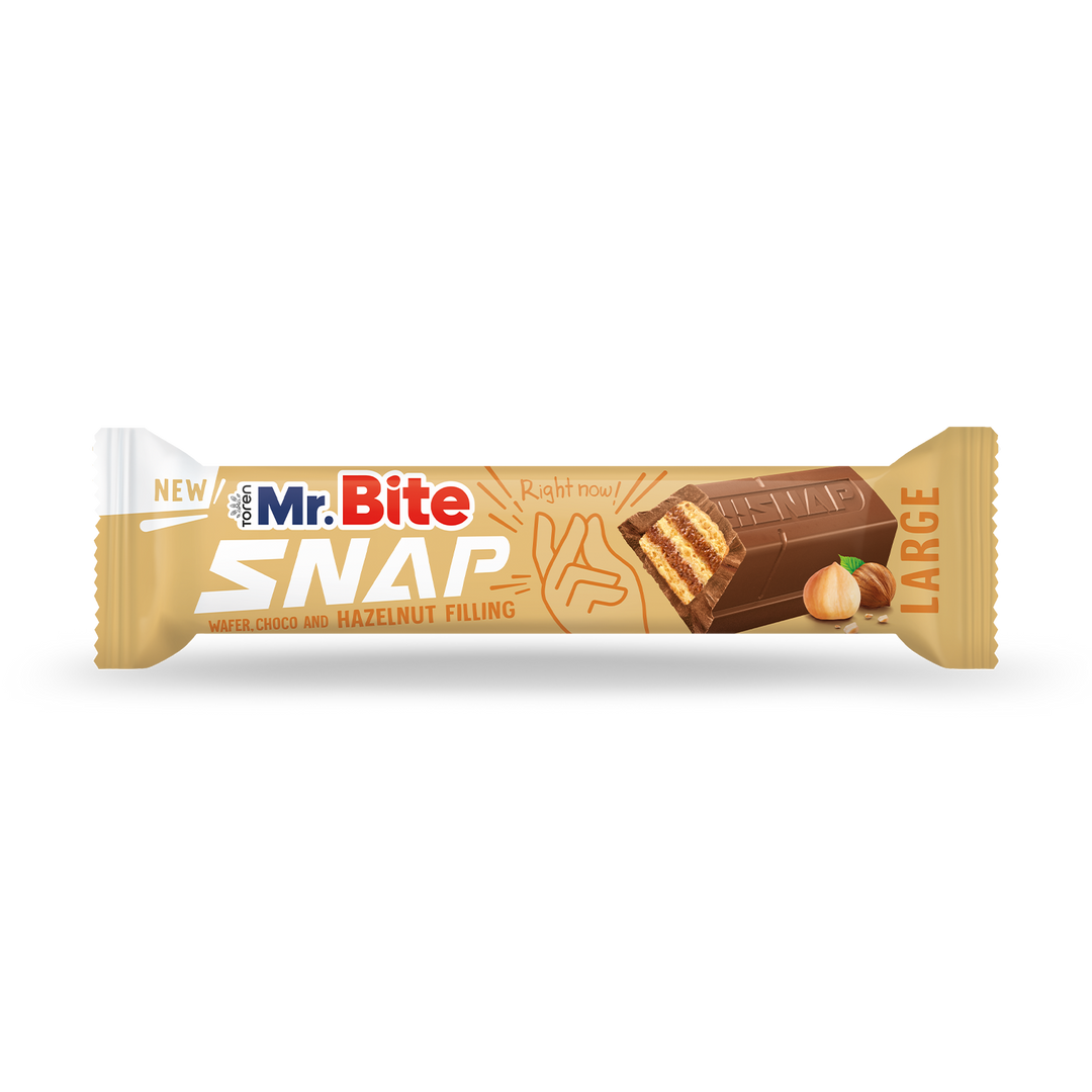 TOREN – Mr. Bite Snap – Gaufrette Chocolat & Noisette – Lot de 5 × 35 g