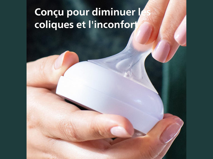 PHILIPS AVENT - Lot de 2 tétines pour biberon à Réponse Naturelle 0% BPA, Débit 4 pour Bébé de 3 mois