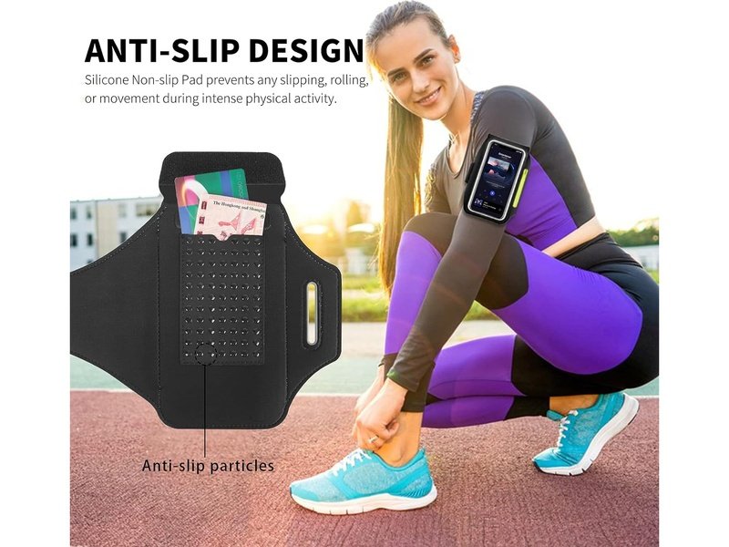 Brassard de Sport avec Poche Zippée pour Téléphone et Objets Personnels