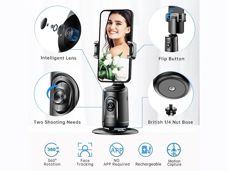 Bâton de Selfie avec Support de Téléphone Intelligent - Trépied de table