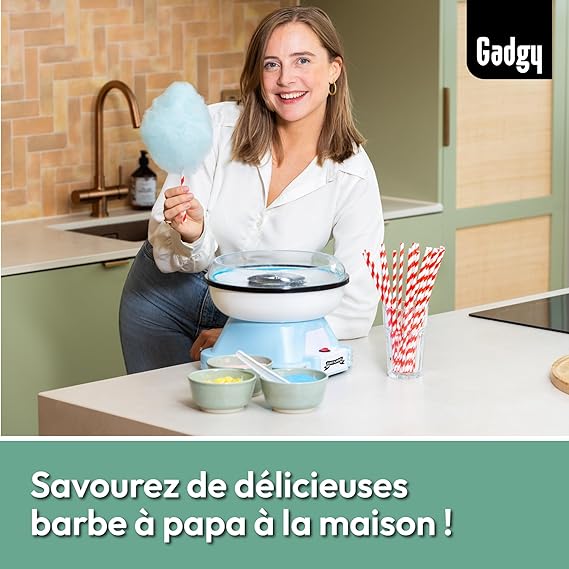 Gagdy – Machine à barbe à papa pour la maison + lot de 5 sucres + bâtonnets