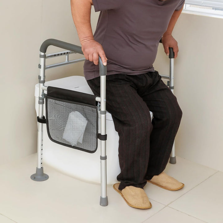 VEVOR – Barre de Support pour Toilettes avec Cadre de Siège Pliable