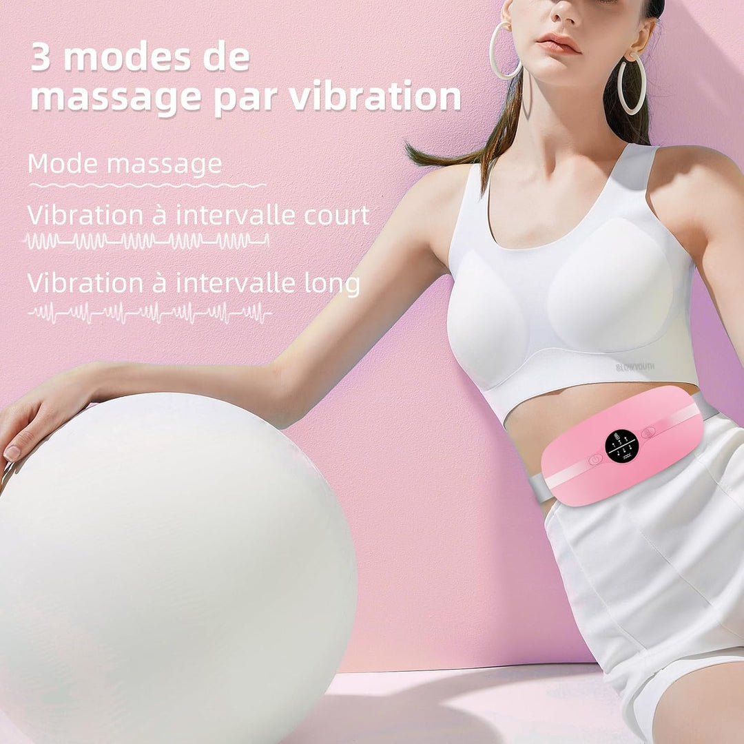 Ceinture Chauffante Menstruelle – Coussin Massage Ventre, 3 Températures & Modes