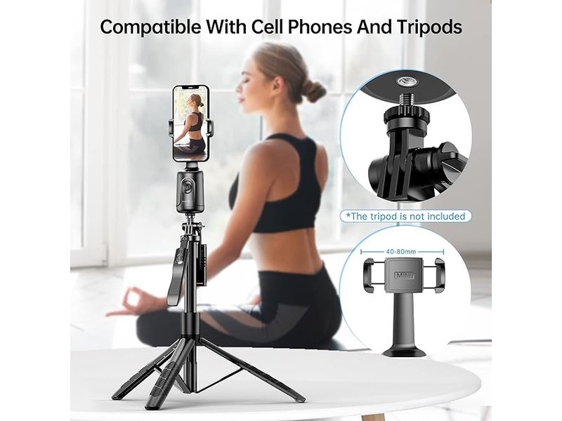 Bâton de Selfie avec Support de Téléphone Intelligent - Trépied de table
