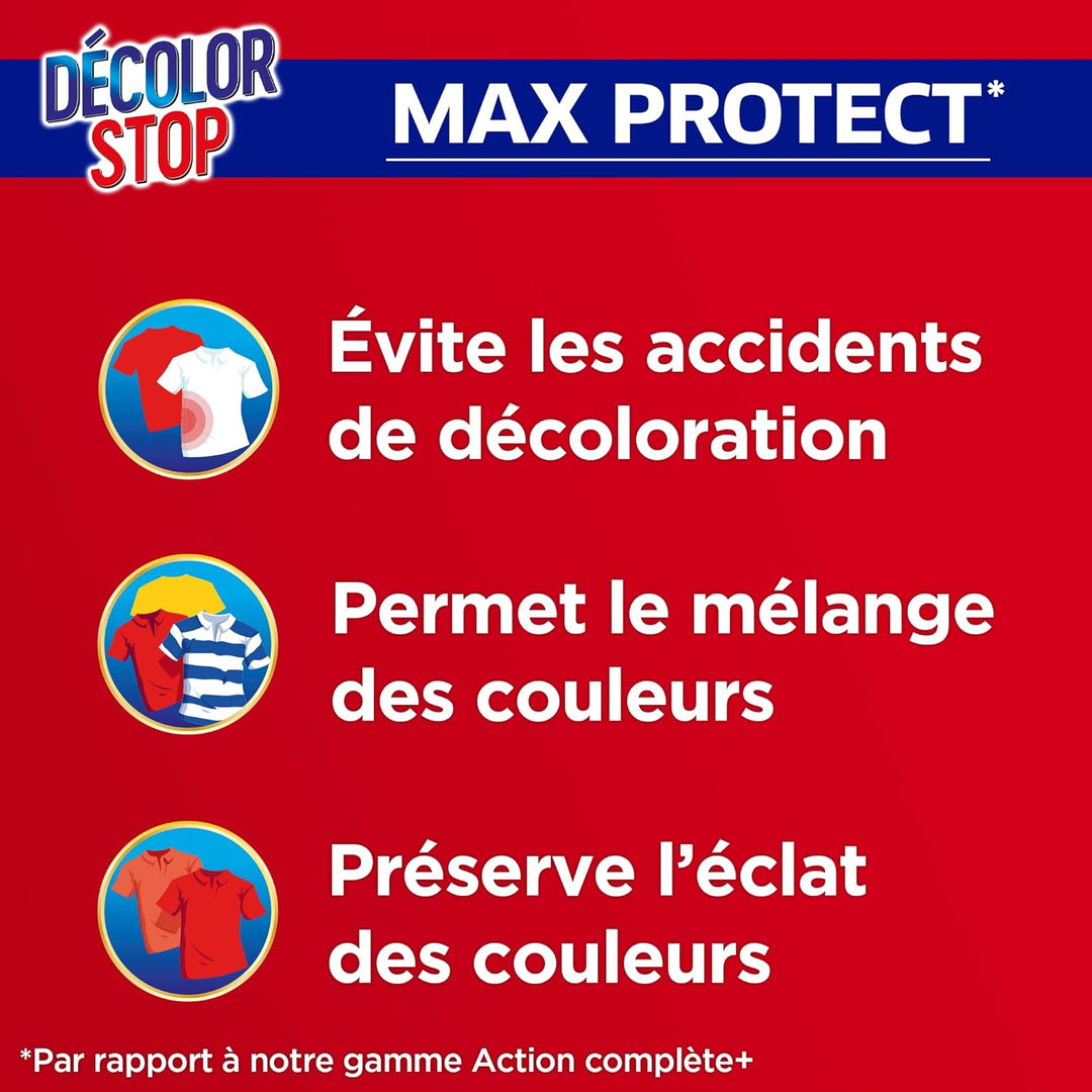 Decolor Stop - Lingettes Anti-Décoloration Max Protect - Protection maximale des textiles