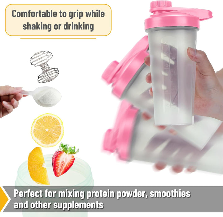 Bouteilles shaker Mr. Pen - 790 ml, bouteille rose pour mélanger les protéines avec boule fouettée, bouteilles shaker pour boissons protéinées