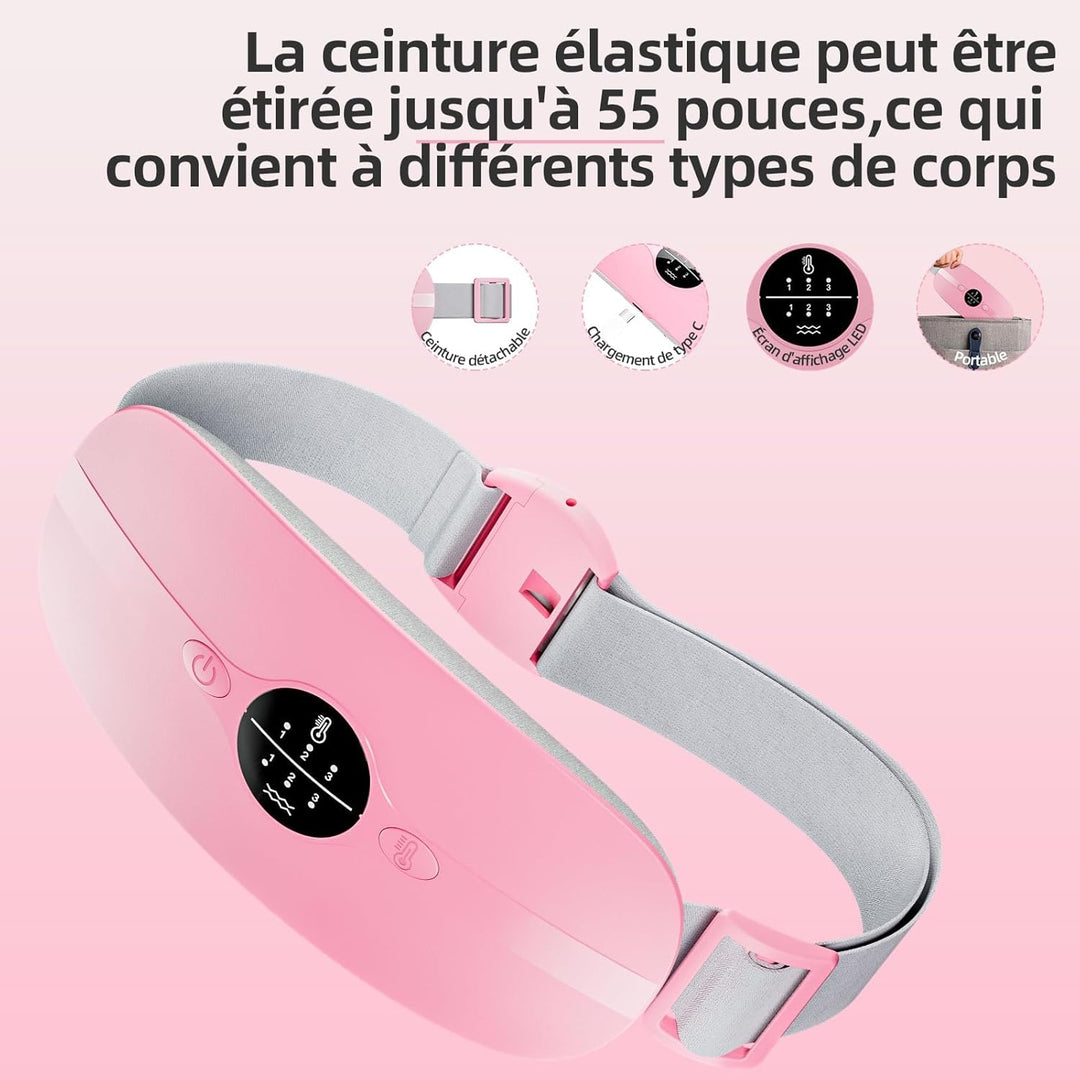 Ceinture Chauffante Menstruelle – Coussin Massage Ventre, 3 Températures & Modes