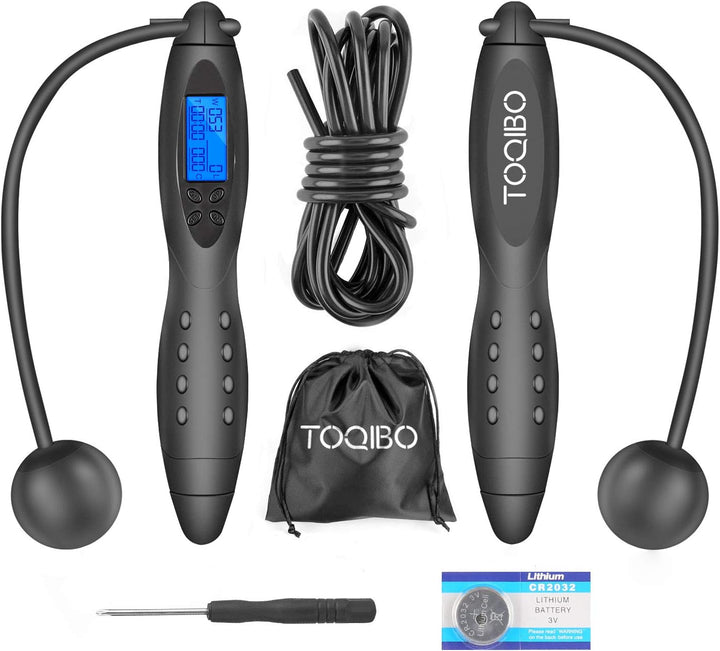 Corde à Sauter sans fil avec Compteur Calories et Minuterie, Jump Rope Réglable, LCD écran montrant, Poignées Antidérapantes pour Adulte,Enfant
