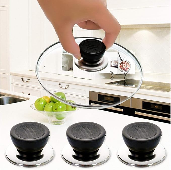 Lot de 3 Boutons de Rechange Universels pour Couvercles de Casserole