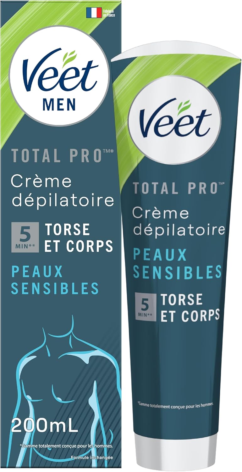 Veet Men - Crème Dépilatoire Homme - Peaux Sensibles - 200 ml