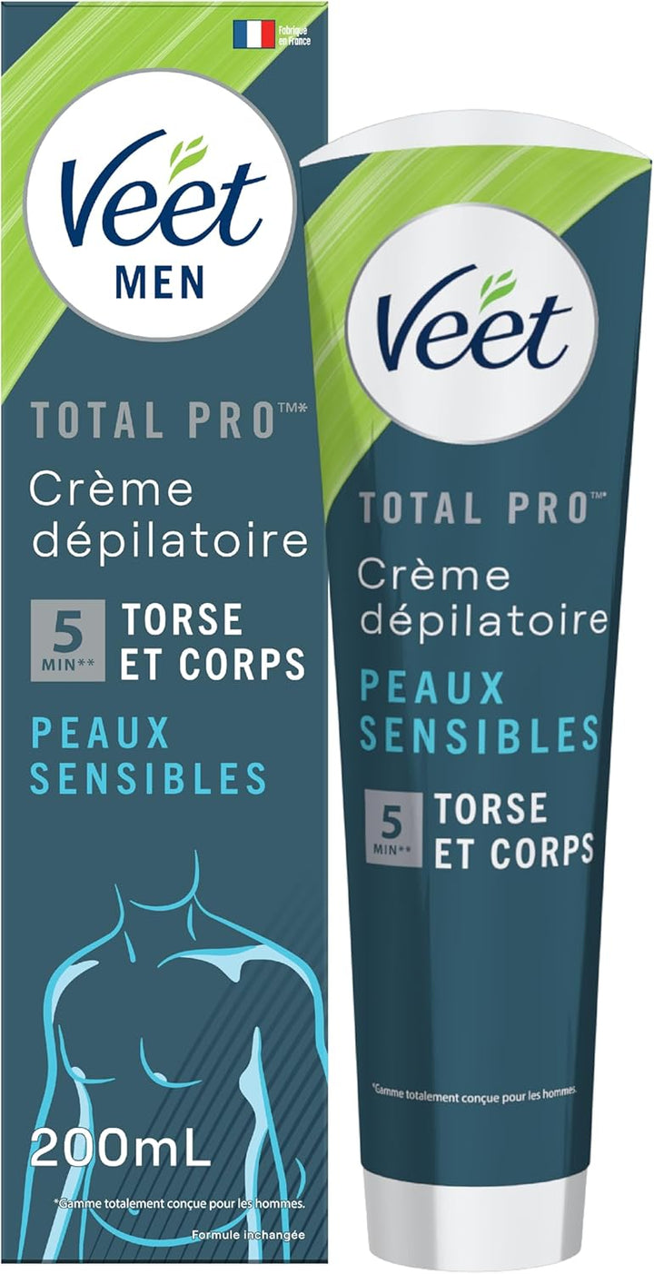 Veet Men - Crème Dépilatoire Homme - Peaux Sensibles - 200 ml