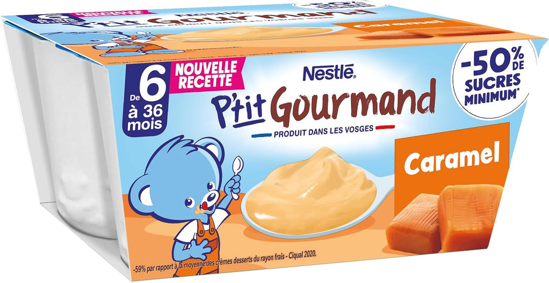 Nestlé - P'tit gourmand saveur caramel  de 6 à 36 mois - 4 X 100g