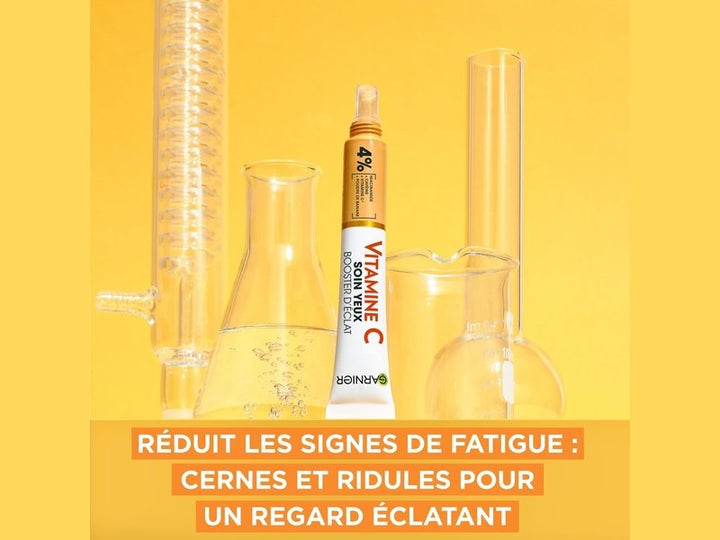 Garnier SkinActive - Soin contour des yeux à la Vitamine C booster d'Éclat- Anti-Cernes & Anti-Fatigue - 15 ml