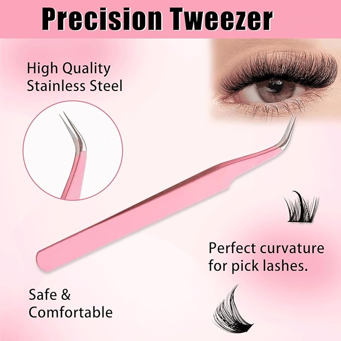 Kit d'extension de cils avec colle et scellant et outil applicateur