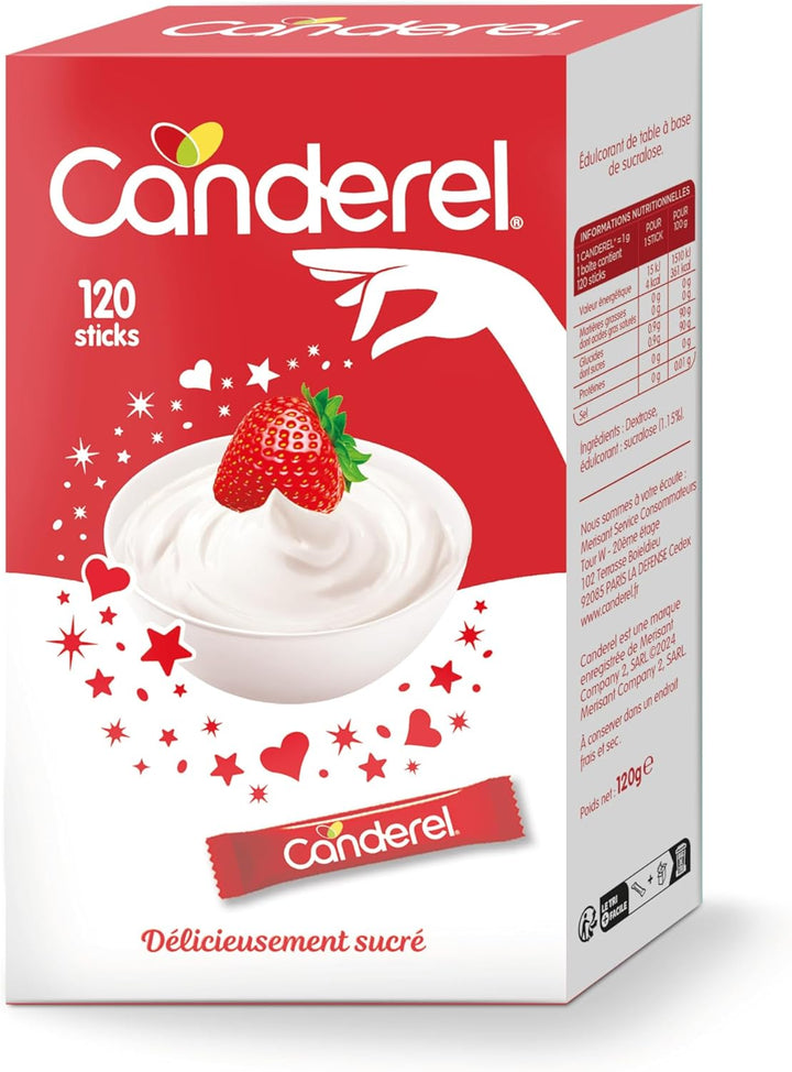 Canderel – Sucralose Édulcorant Faible en Calories – 120 Sticks