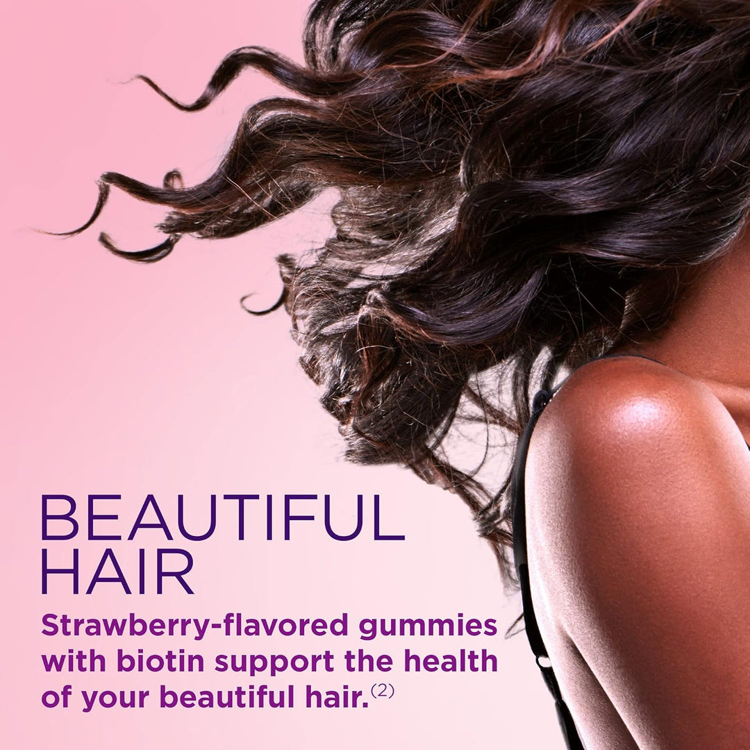Nature's Bounty Vitamin Biotin Optimal Solutions Gummies pour cheveux, peau et ongles, 80 unités