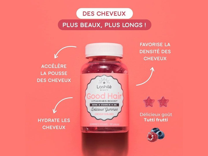 Lashilé Beauty - Compléments Alimentaires - Good Hair Vitamines Boost, 60 pcs
