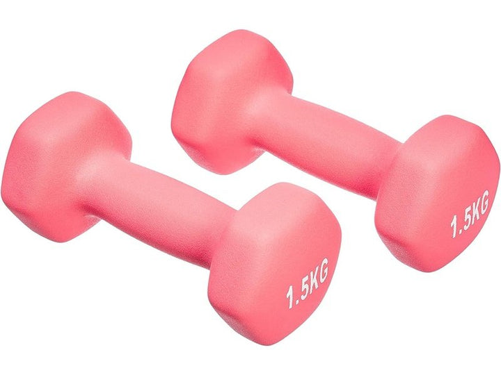 Amazon Basics Paire d'haltères en néoprène 2 x 1.5 kg, 3.0 Rose