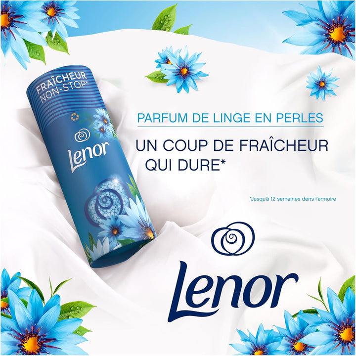 Lenor Parfum de Linge en Perles Envolée D'Air, 41 Lavages, Fraîcheur Non-Stop Jusqu'à 12 Semaines, Notes d'Herbes Vertes et d'Eau de Mer, Muguet et Agrumes, Intensité Personnalisable, Pour Tous Tissus