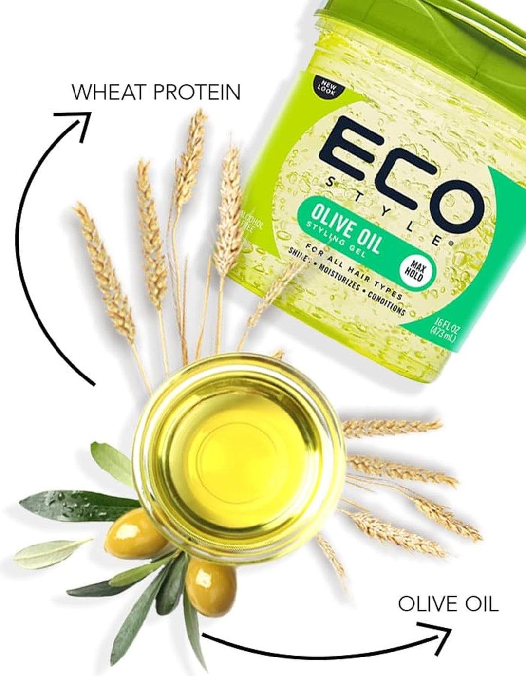 Eco Styler - Gel coiffant à l'huile d'olive sans alcool - 473 ml