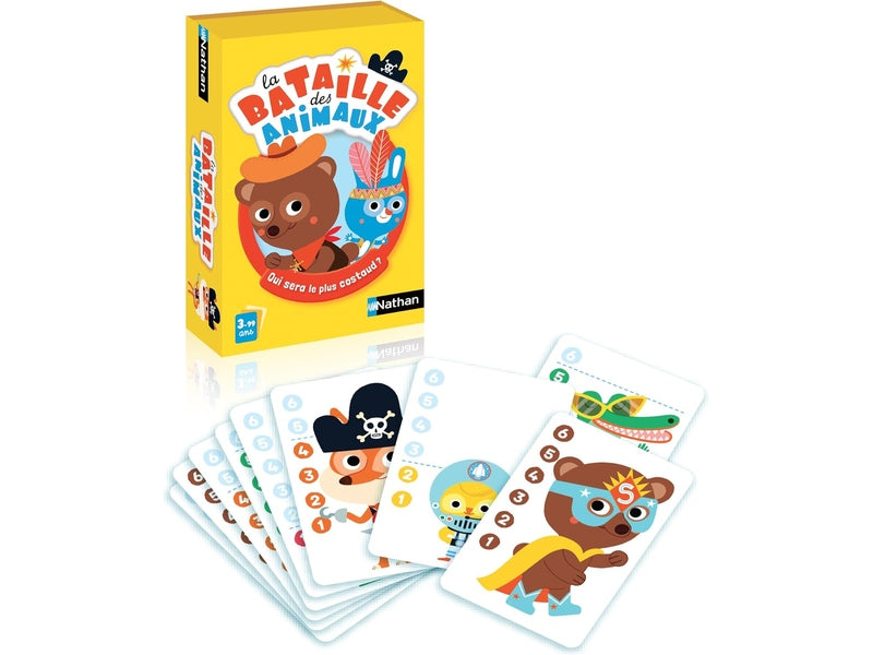 La Bataille des Animaux - Jeu de Cartes Simplifié - A Jouer en Famille - Idéal Pour des Enfants