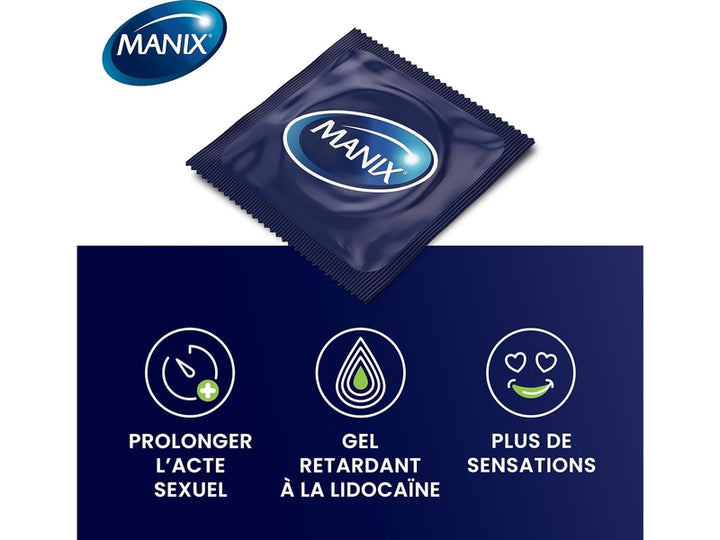 Manix Endurance  - Boîte de 12 Préservatifs pour Homme - Largeur Nominale 53 mm