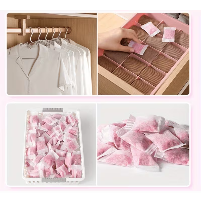 60 Sachets Parfumés à la Rose – Motif Floral Rouge