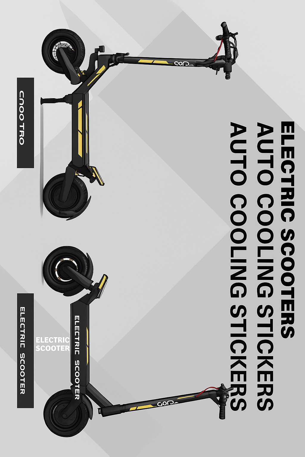 Autocollant jaune pour trottinette