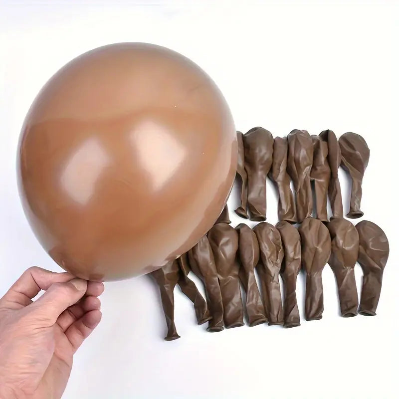 100pièces Kit d'arche de ballons en latex blanc beige et brun
