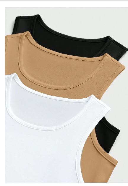 Ensemble Justaucorps Sans Manches De Couleur Unie XL, 3 PCS