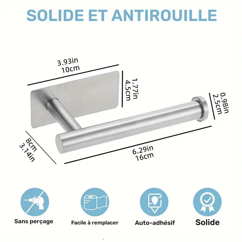 Porte-papier toilette en acier inoxydable sans rouille , couleur noir
