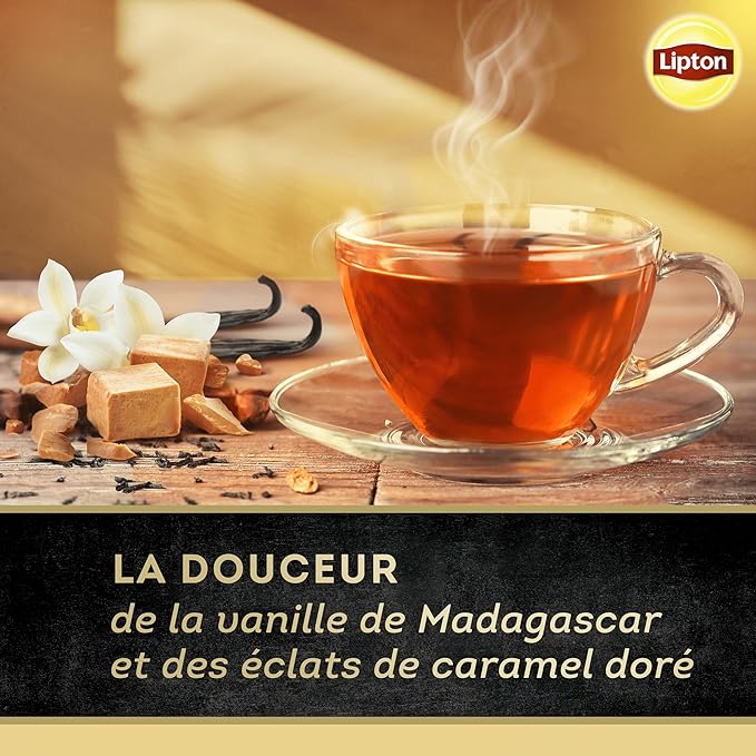 LIPTON - Thé Noir Au Caramel Et à La Vanille De Madagascar - 20 sachets