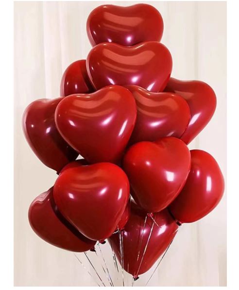 Ballons rouges en forme de cœur à couche unique, grenade