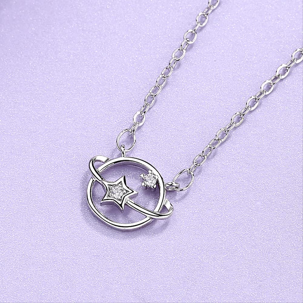 ACCESSORIZE - Collier argent Motif Terre & Étoile DAKAR DIALY