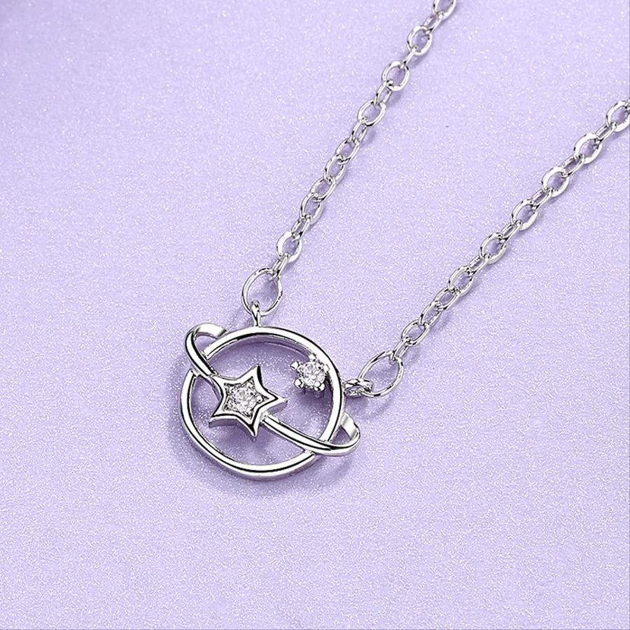 ACCESSORIZE - Collier argent Motif Terre & Étoile DAKAR DIALY
