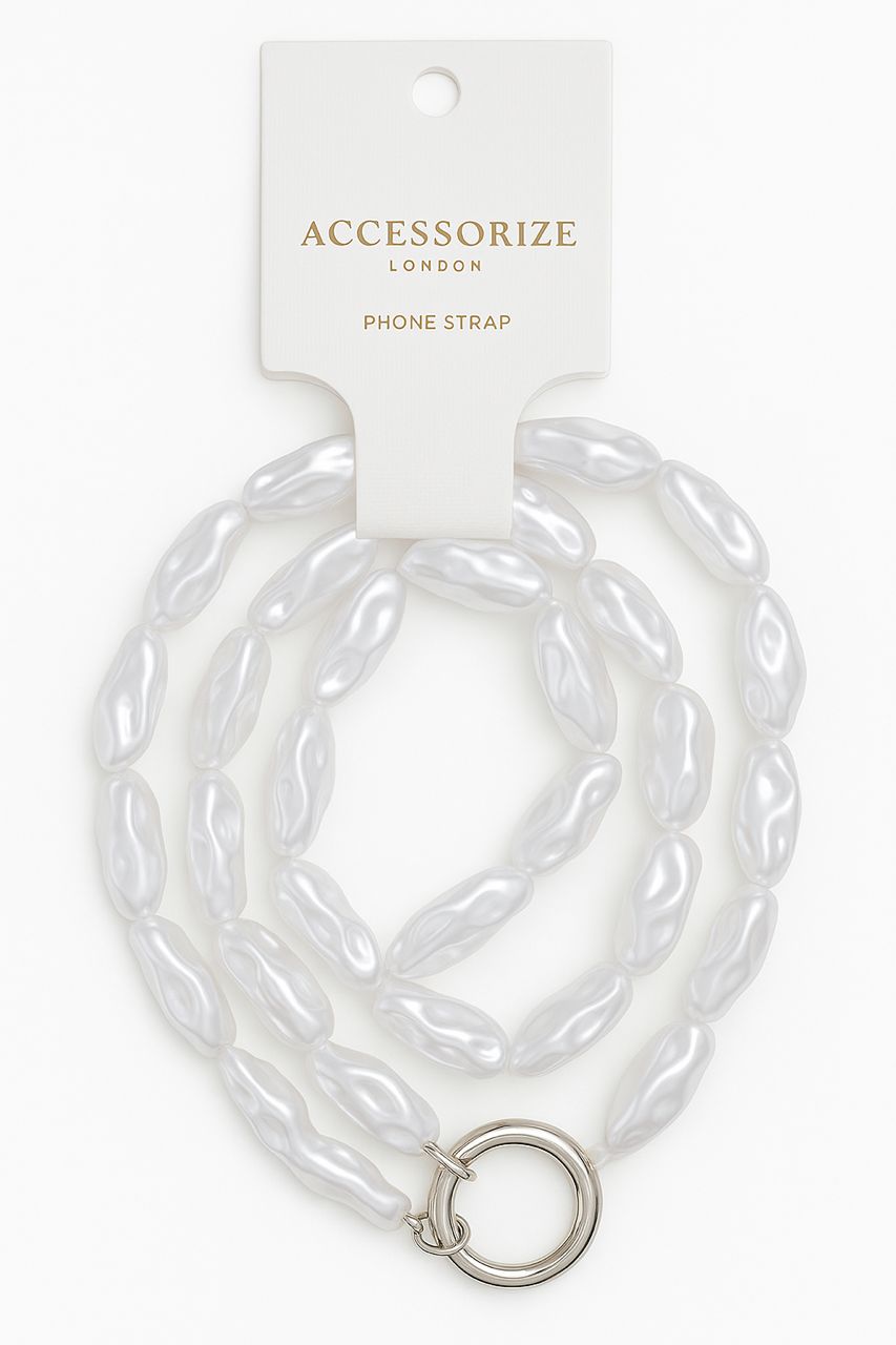 ACCESSORIZE - Sangle téléphone - Motif perle blanche DAKAR DIALY