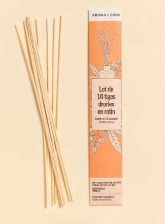 AromaZone - Droites en rotin - lot de 10