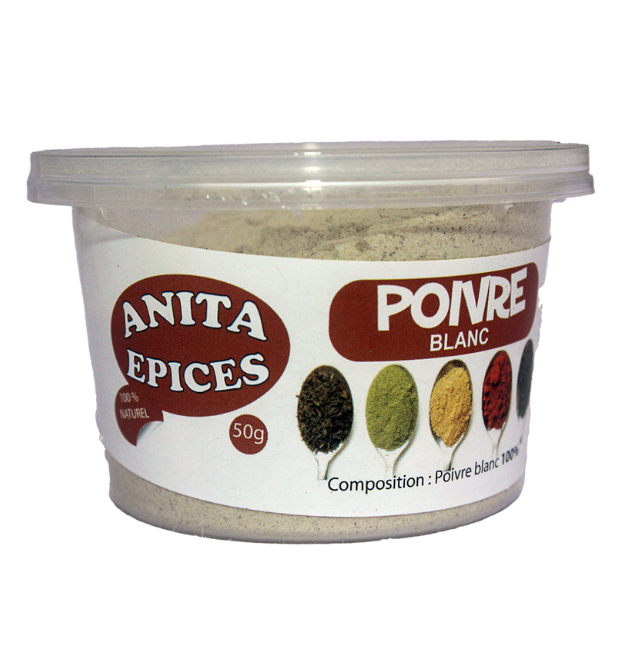 Anita épices - Poivre blanc moulu - 50g dakar dialy