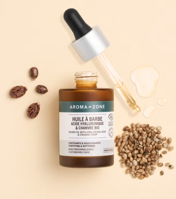 Huile à barbe Acide Hyaluronique Chanvre BIO Aroma-Zone – disponible à Dakar sur Dialy en 60 MIN