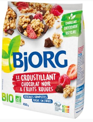 Céréales Croustillant Fruit Rouge Choco Bio 450g - Bjorg