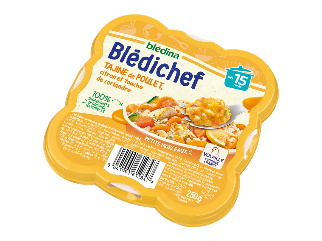 BLEDINA - Blédichef - Tajine de poulet citron et touche de coriandre - 250g Dakar Dialy
