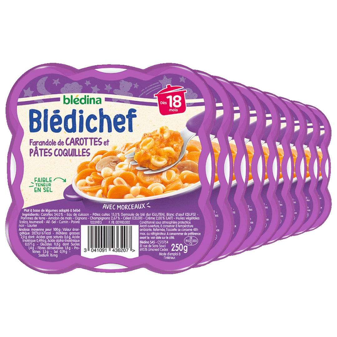 BLEDINA - Bledichef - Farandole de carottes et pâtes coquilles avec morceaux - dès 18 mois Dialy Dakar