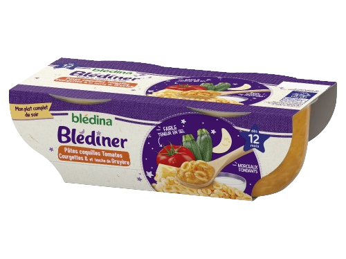 BLEDINA - Bledine - Compotes saveurs pates coquilles tomates, courgettes et touche de gruyère, 2X200g DAKAR DIALY