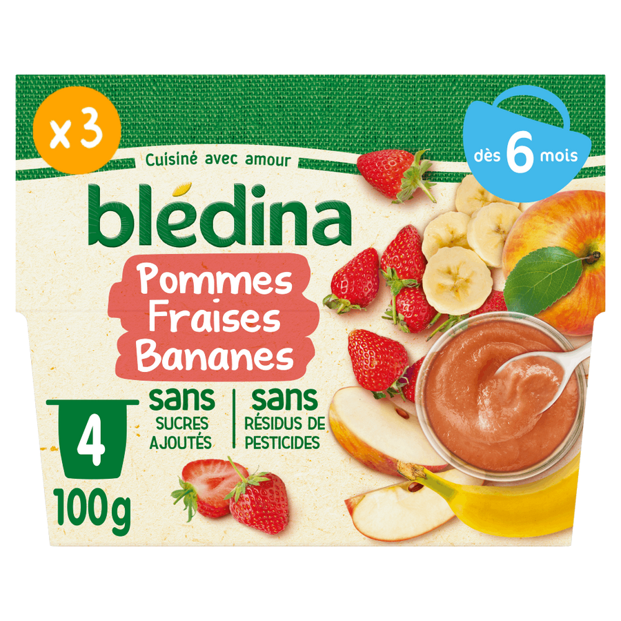 Blédina Coupelles: Compote de Fruits Bébé Pommes Fraises Banane - Dès 6 mois dakar Dialy