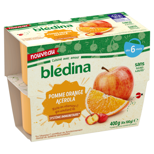 BLEDINA - Coupelles Pomme Orange - 4 x100g DAKAR DIALY