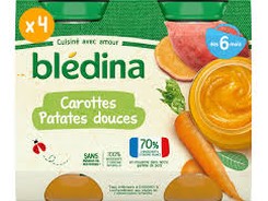 BLEDINA - Petits pots - Carottes Patates douces - Lot x 4 DAKAR DIALY