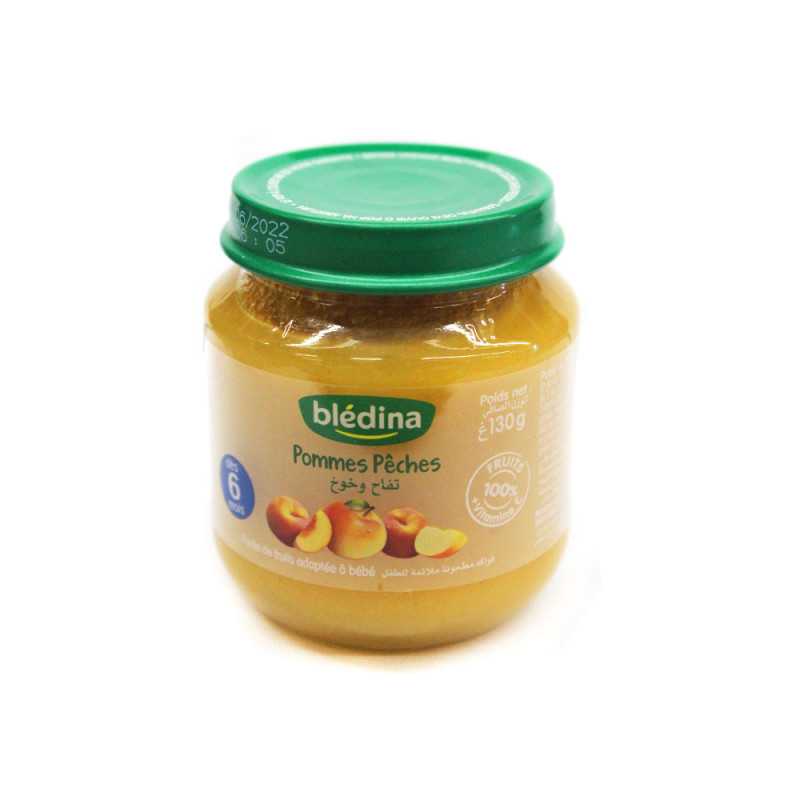 BLEDINA - Petits pots Purée de fruits Pommes pêches - 130 g